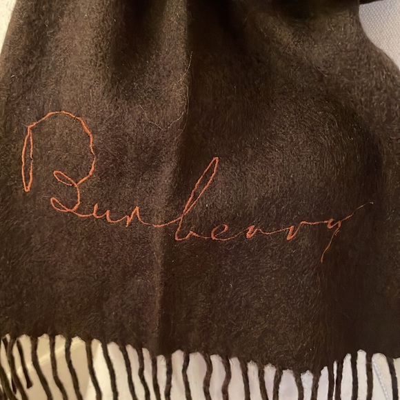 Burberry Embroidered Logo Cashmere Scarf - Picture 3 of 6
